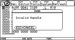 Invalid Handle